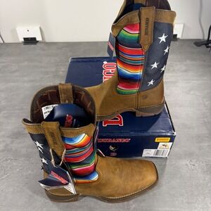 Durango Boots Womens 10 Lady Rebel Brown Serape Stars Stripes DRD0435 NEW $199